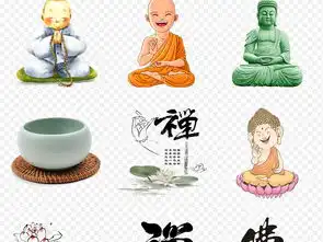 中国风禅意坐禅禅文化艺术字海报素材背景图片png