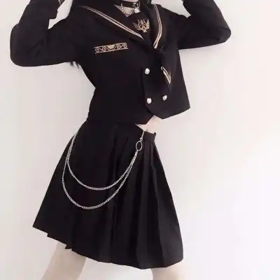 2021最洋气jk制服多人闺蜜头像见山是山见水是水见你是全世界