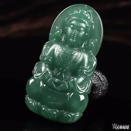 天然a货翡翠渡母观音挂件
