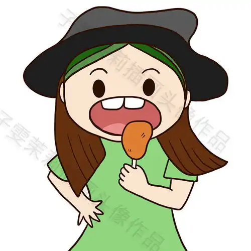 原创设计吃播探店网红主播卡通头像女生子雯的头像绘画