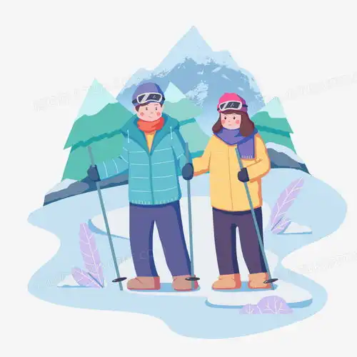 冬季户外运动雪地行走人物插画元素png图片素材免费下载psd格式30003000像素熊猫办公