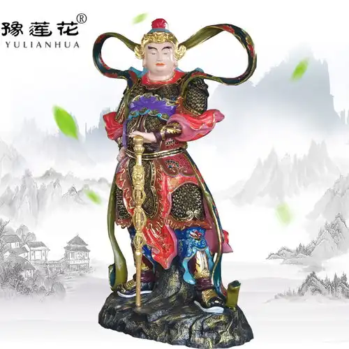 韦陀菩萨佛像寺庙贴金佛像定做各种佛教塑像豫莲花佛像销售厂家