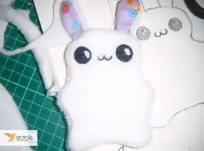 使用毛毡布手工制作的个性毛绒兔子布偶图解