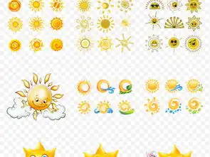 卡通手绘线条可爱太阳表情笑脸海报素材背景图片
