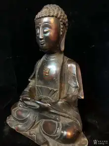 紫铜佛像,包浆老辣