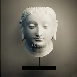 中式佛像观音坐像雕塑3d模型