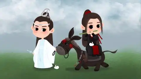 陈情令q版忘羡蓝忘机魏无羡绘画过程