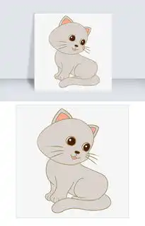 手绘灰色小猫卡通动物插画图片素材psb格式下载其他大全
