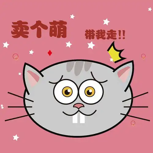 卡通表情包一只逗乐的猫,带走它微信搜索也可找到哦