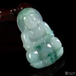 天然翡翠a货老料冰种飘花观音吊坠