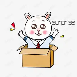 卡通手绘萌兔送惊喜素材图片免费下载高清psd千库网图片编号11078389