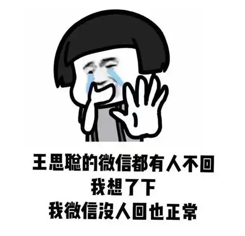 微信沙雕表情包王思聪的微信都有人不回,我微信没人回也正常