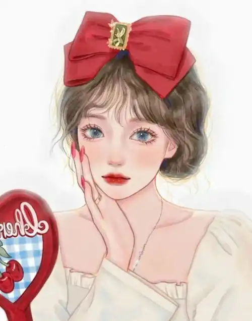 好看唯美小清新插画女生动漫头像