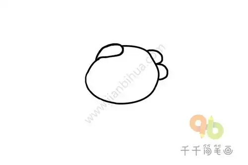 丘比龙表情包头大简笔画