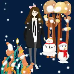 下雪场景梦幻童话风女孩图片素材其他格式下载动漫人物大全