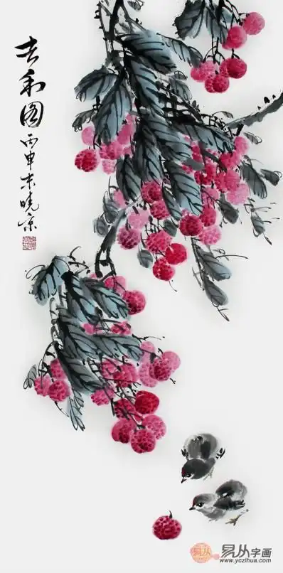 餐厅挂什么画好郑晓京手绘花鸟画,为你打造高品位餐厅