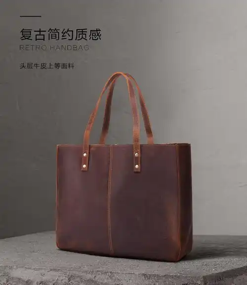 小童马复古真皮女包包女2020新款单肩包休闲大容量牛皮女士手提包a