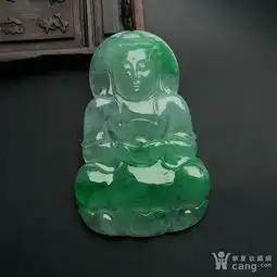 冰种飘翠翡翠观音挂件