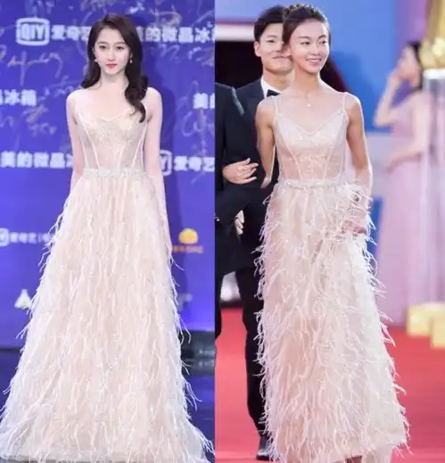 盘点娱乐圈撞衫对比,杨颖vs裴秀智,杨颖肤白貌美裴秀智有点壮