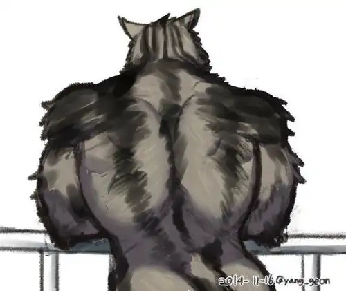 国外网友拍下自家猫咪的背影,结果被画成肌肉壮汉