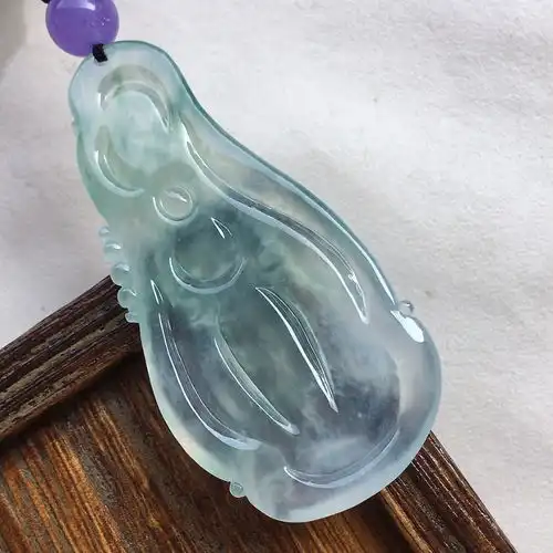 天然翡翠a货飘花观音吊坠顶珠为装饰珠