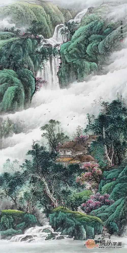 迎门墙这样挂画,对风水大有好处,生财不断