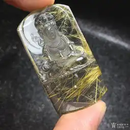 天然钛晶观音吊坠雕工极品