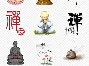 中国风禅意坐禅禅文化艺术字海报素材背景图片png