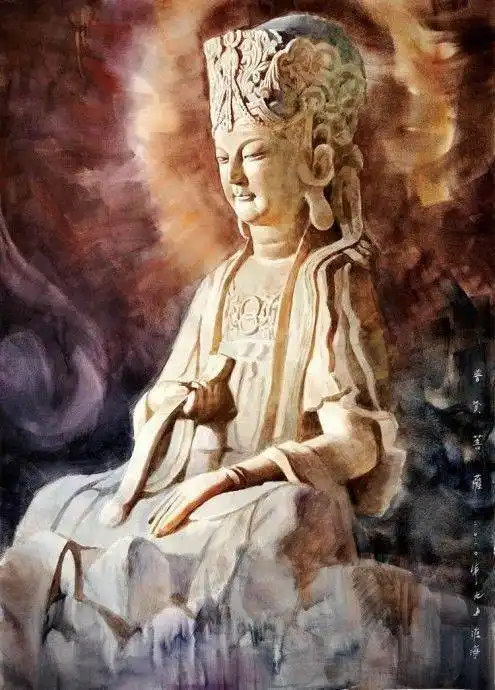 美到极致的水彩佛像,我第一个服了