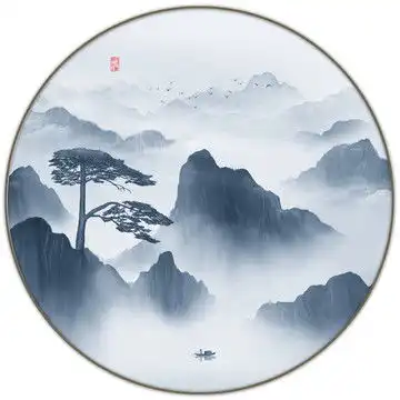 旭日东升山水画,装饰画设计,其他设计,设计模板,汇图网